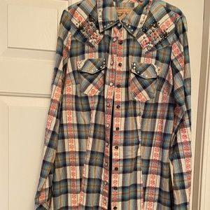 Guess Flannel Button Down Short Dress